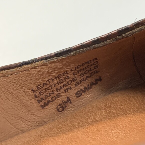 Nurture by Lamaze Flats Women Size 6M Brown Swan Leather Embossed Brazil - Picture 7 of 11